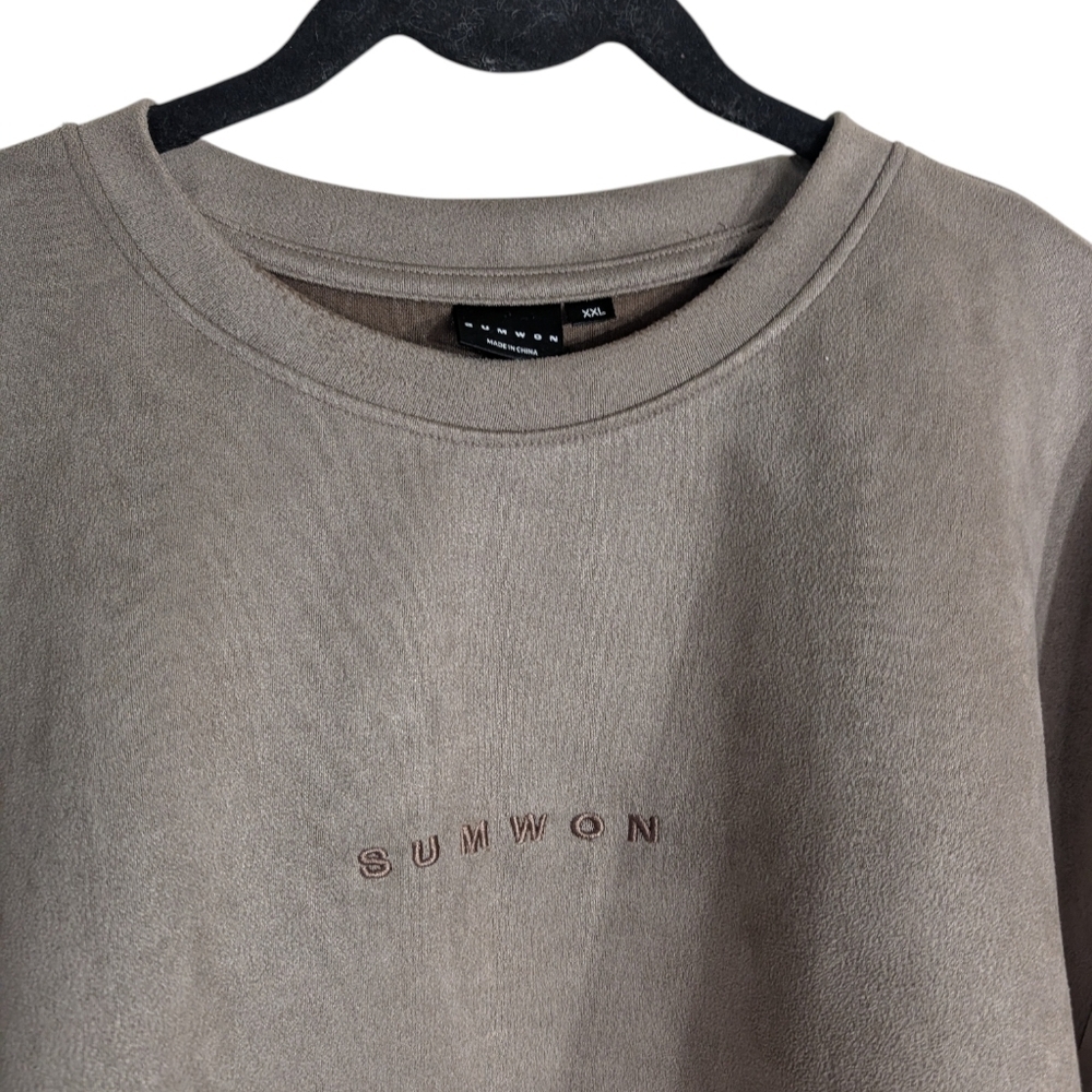 SUMWON Oversized Neutral Tee | Taupe Minimalist Boxy Fit | Streetwear Size XXL - Picture 4 of 8